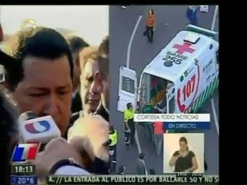 Declaraciones del Pdte. Chavez a la prensa al llegar a Argen