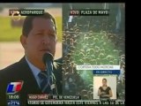 Presidente Hugo Chavez llega a Argentina y habla en ocasión