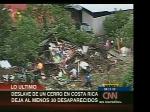 Un deslave de grandes proporciones en un cerro de Costa Rica