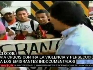 Vía crucis en México contra la violencia a emigrantes