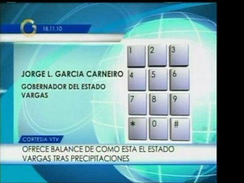 Gobernador de Vargas desmiente informaciones sobre desastre
