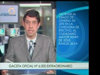 Gaceta Oficial anuncia el nombramiento del General Rangel Si
