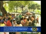 Educadores del estado Aragua protestan por aumentos salarial