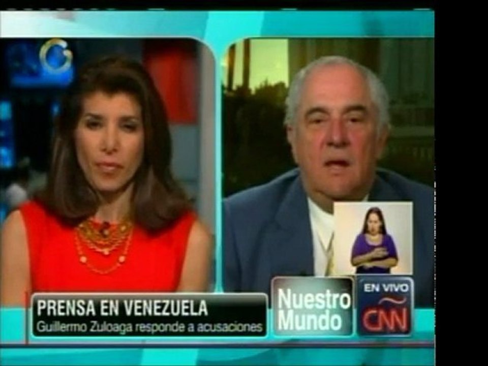 Pdte. de Globovisión, Guillermo Zuloaga, hablan por CNN sobr