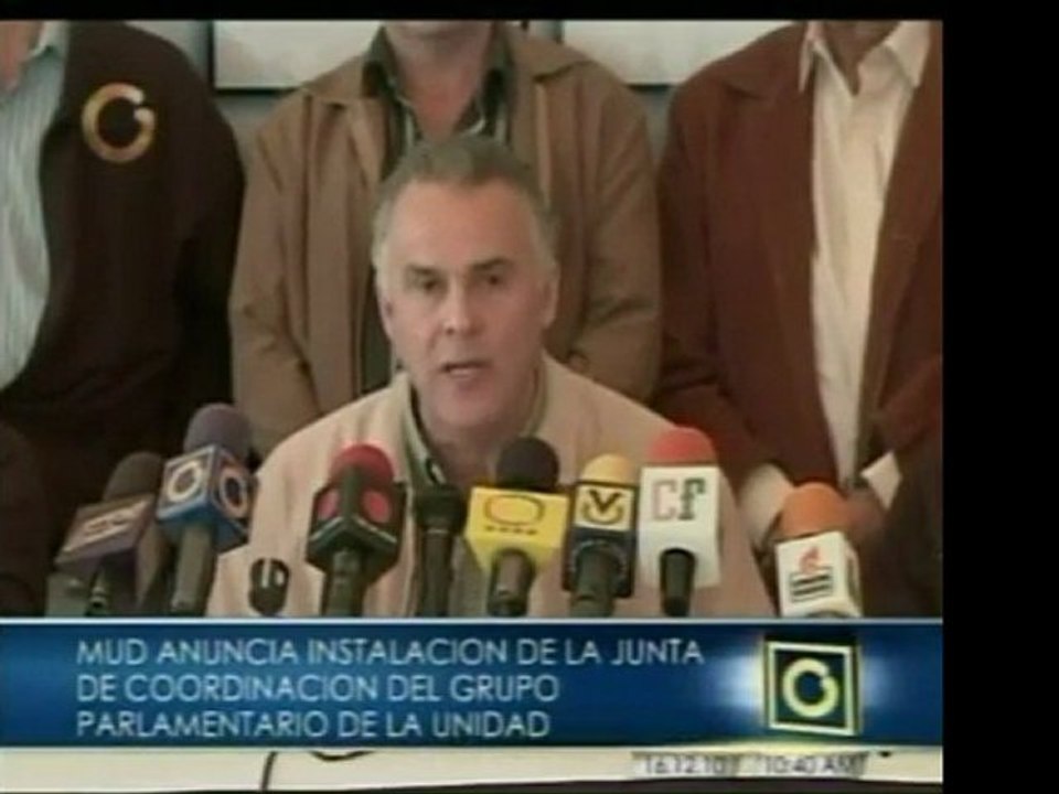 MUD instala una junta de coordinación de su grupo parlamenta