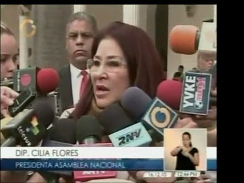 Cilia Flores afirma que el proyecto de ley de partidos polít