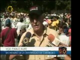 Estudiantes y profesores universitarios en Carabobo protesta