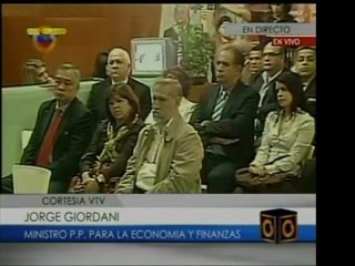 Min. de Finanzas y Planificación Jorge Giordani, anuncia la