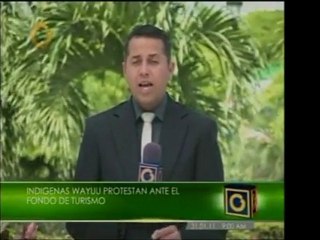 Miembros de una cooperativa Wayuu protestan en Maracaibo en