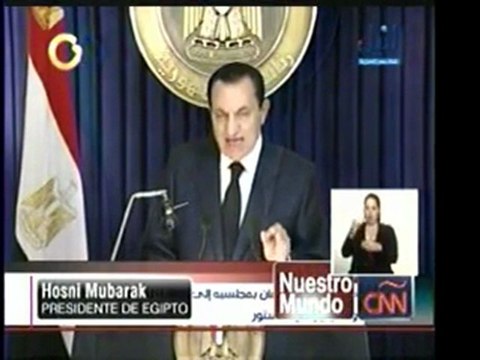 El presidente de Egipto, Hosni Mubarak, anunció que no será