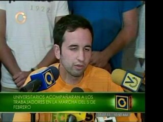 Movimiento estudiantil universitario acompañará a los trabaj
