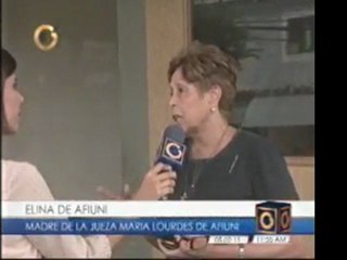 La jueza María Lourdes Afiuni evoluciona "bastante bien" seg