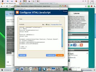 Como bloquear o botão direito do mouse e a função de selecionar em seu blog / site