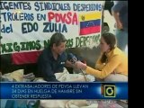 Huelguistas de hambre ex trabajadores de PDVSA apostados en