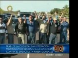 En horas de la mañana trabajadores del edo. Bolívar realizar