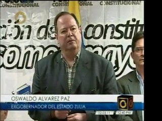 Oswaldo Álvarez Paz lanza su candidatura a la Presidencia de