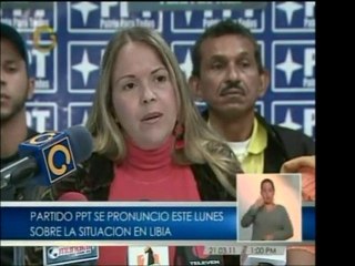 El PPT rechaza las acciones bélicas en Libia