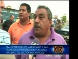 Transportistas en Maracaibo denuncian que las malas vías per