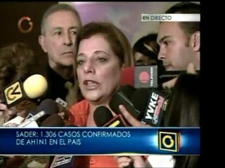 Ministra Sader informa de 1.306 casos de AH1N1 en el país. A