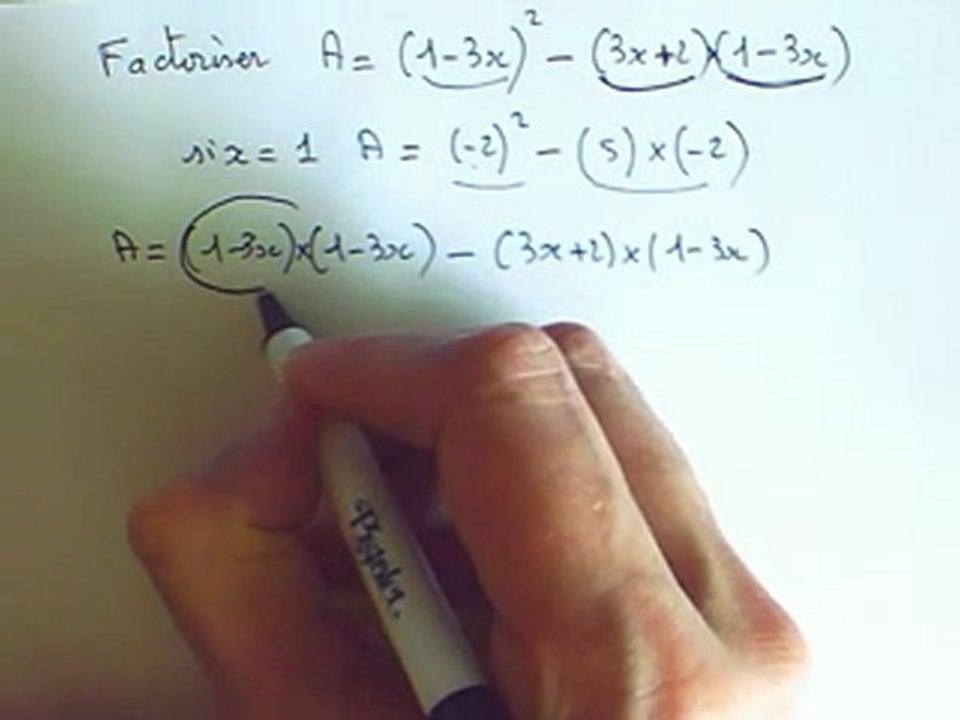 factorisation d'une expression