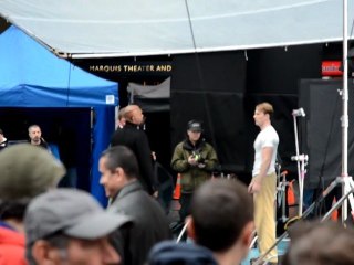 Captain America - Filming in Times Square with Nick Furry #1 [HD]