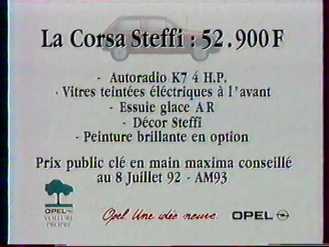 Publicité Corsa Opel 1992
