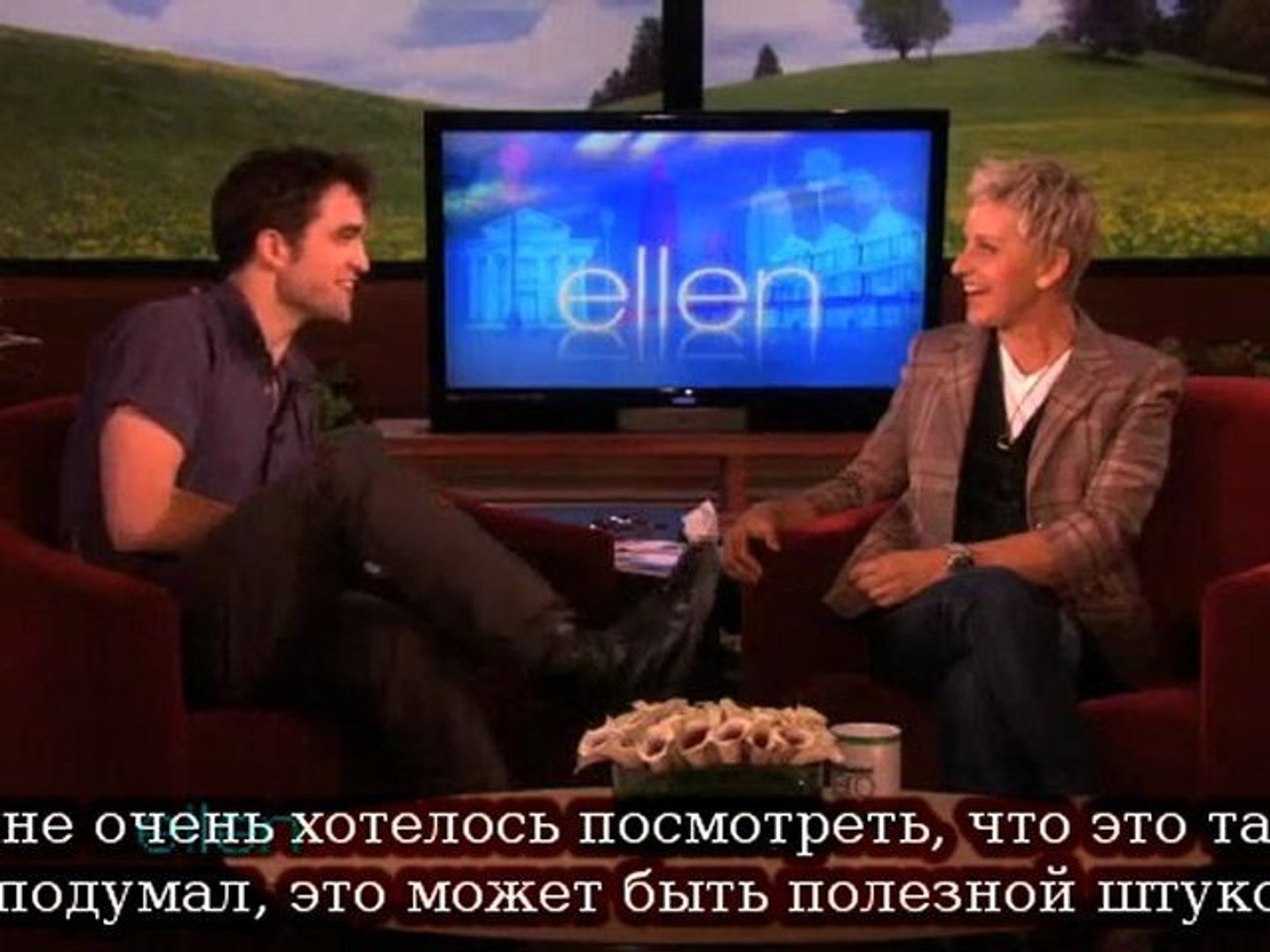 ⁣Robert Pattinson with ellen, 2011, русские титры