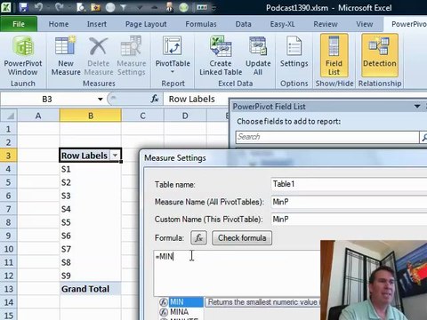 Learn Excel- Max(minus)Min in a Pivot Table: #1390
