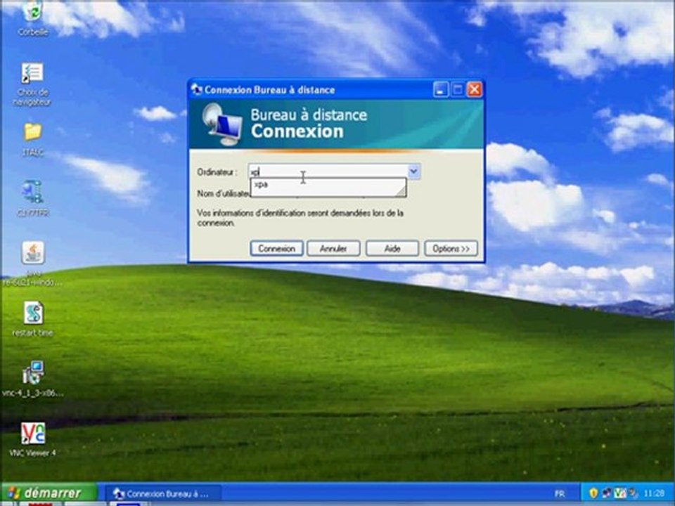 Prise de Bureau a distance Windows Xp