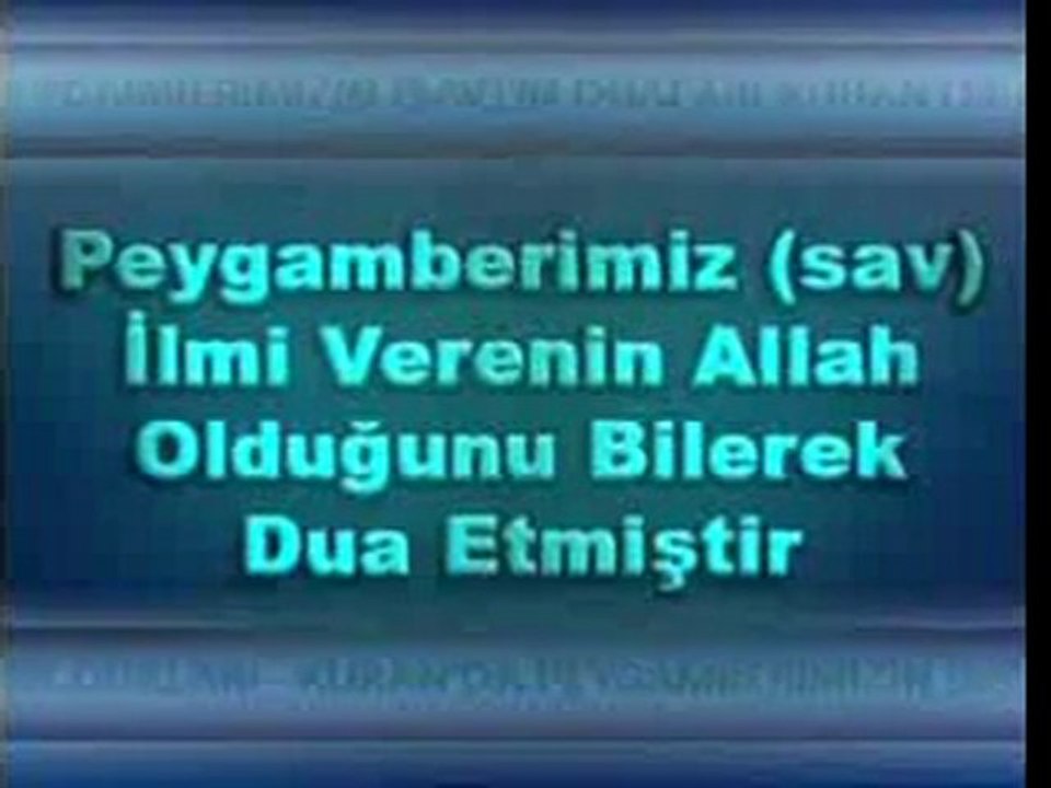 Kuranda peygamberimizin dualari peygamberimiz basariyi verenin Allah oldugunu bilerek dua etmistir