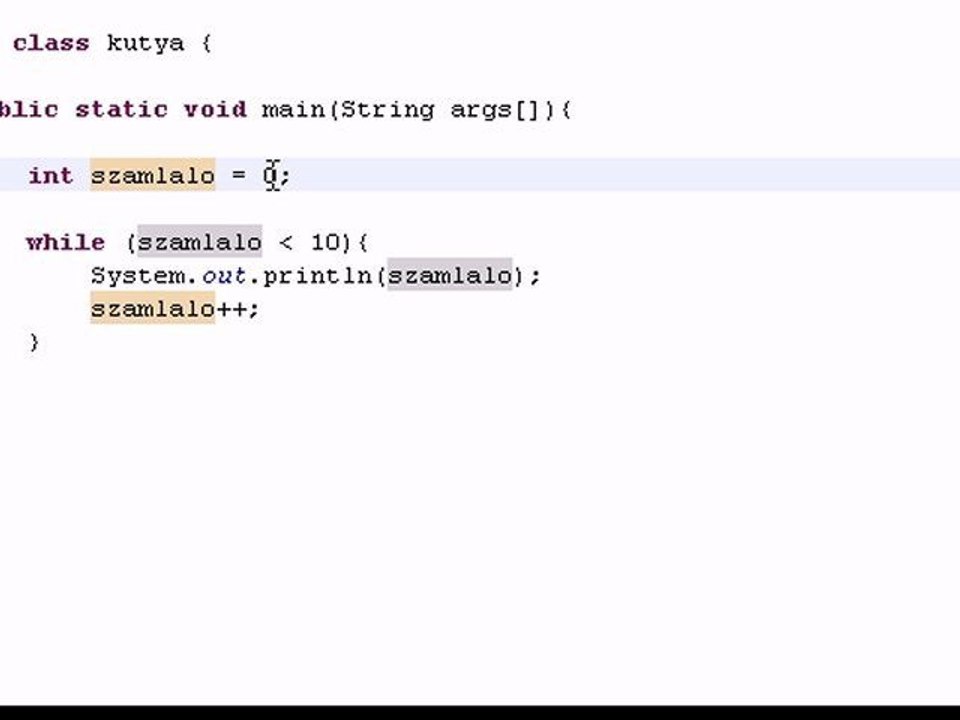 JAVA Tutorial 10. - While ciklus (magyar - progvideo.hu)
