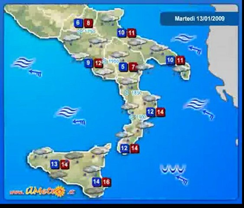 Meteo e previsioni Italia,meteo - www.ilmeteo.it 13/01/2009