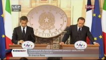 EVENEMENT,Conférence de presse de Nicolas Sarkozy et Silvio Berlusconi