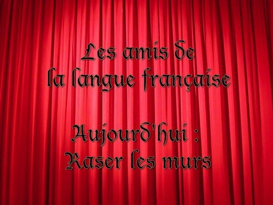 idiomatique 1 : Raser les murs