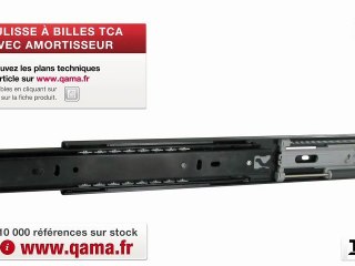 Coulisse à billes Push TCA avec amortisseur par Qama