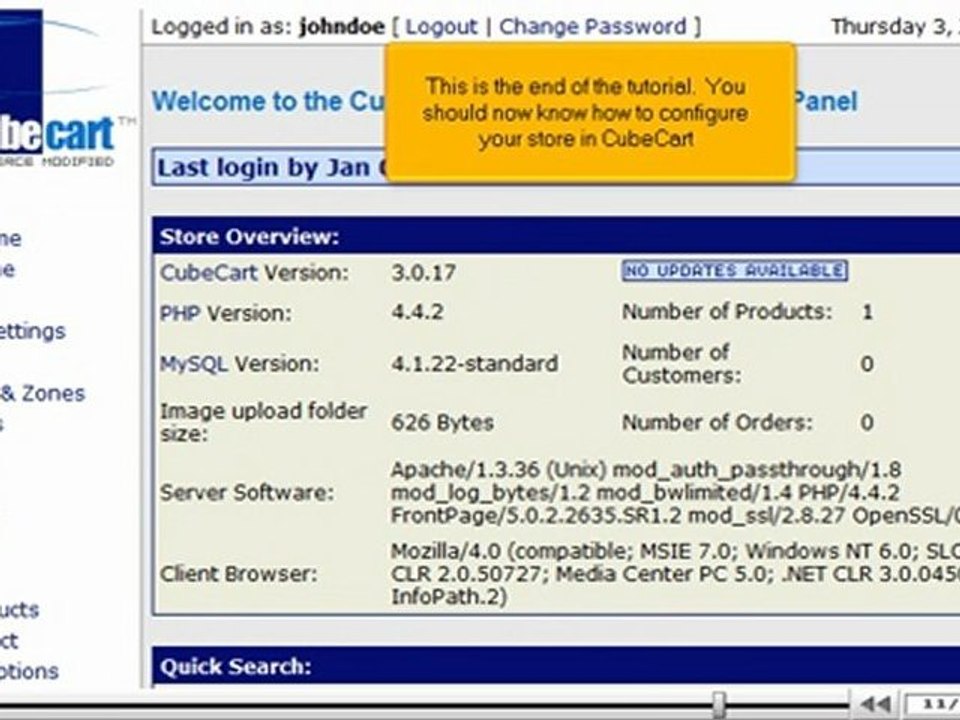 Configure your store in CubeCart by VodaHost.com web hosting