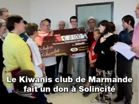 Marmande : Don du kiwanis club à Solincité