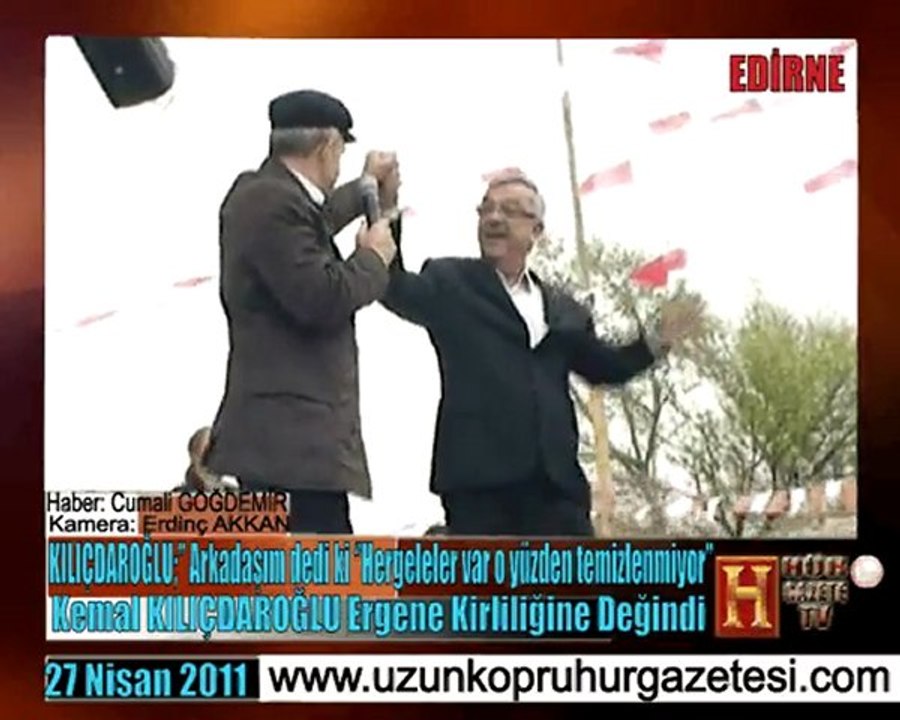 KILICDAROGLU;''Arkadaşım dedi ki '' Hergeleler var o yüzden temizlenmiyor'' Kemal KILICDAROGLU Ergene Kirliliğine değindi 27 nisan 2011 haber videosu