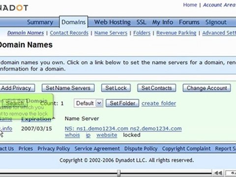 Transferring domain names away from DynaDot.com by VodaHost.com web hosting