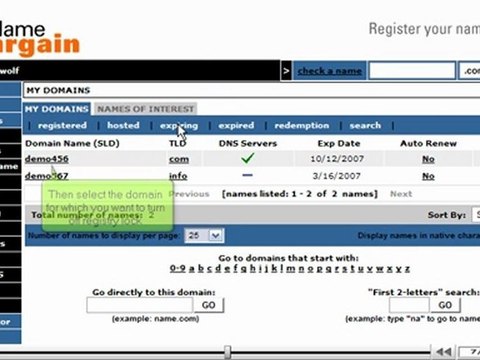 Transferring domain names away from NameBargain.com by VodaHost.com web hosting
