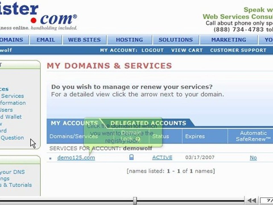 Transferring domain names away from Register.com by VodaHost.com web hosting