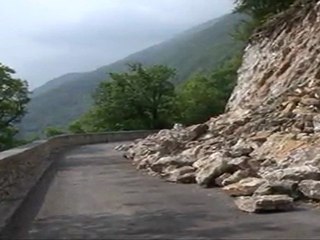 Travaux sur la route du col du chat