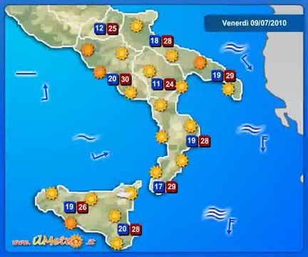 Meteo Italia 9/07/2010 - Previsioni by ilMeteo.it