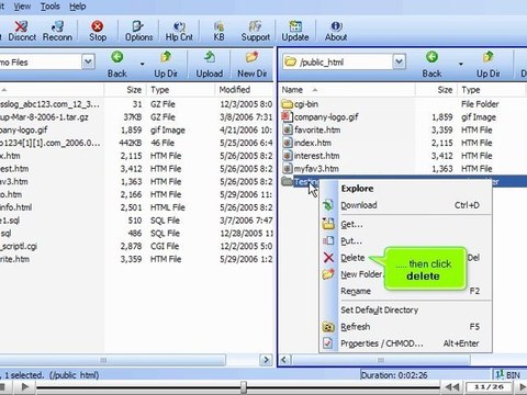Managing files in FTP Voyager by VodaHost.com web hosting