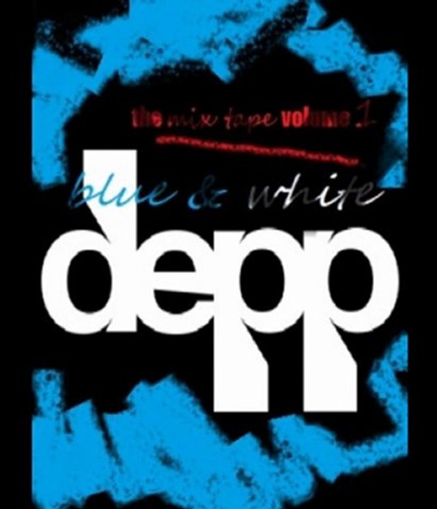 mix tape blue & white