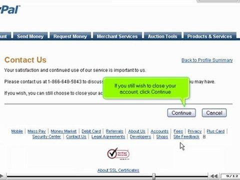 Close your PayPal account by VodaHost.com web hosting