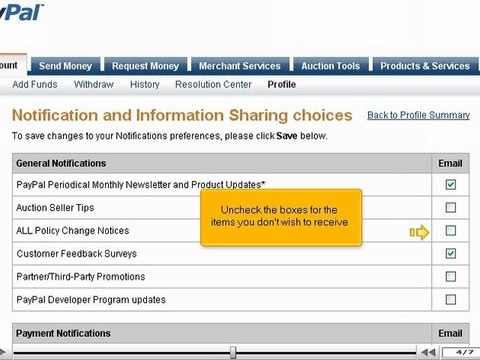 Change your PayPal notification preference by VodaHost.com web hosting