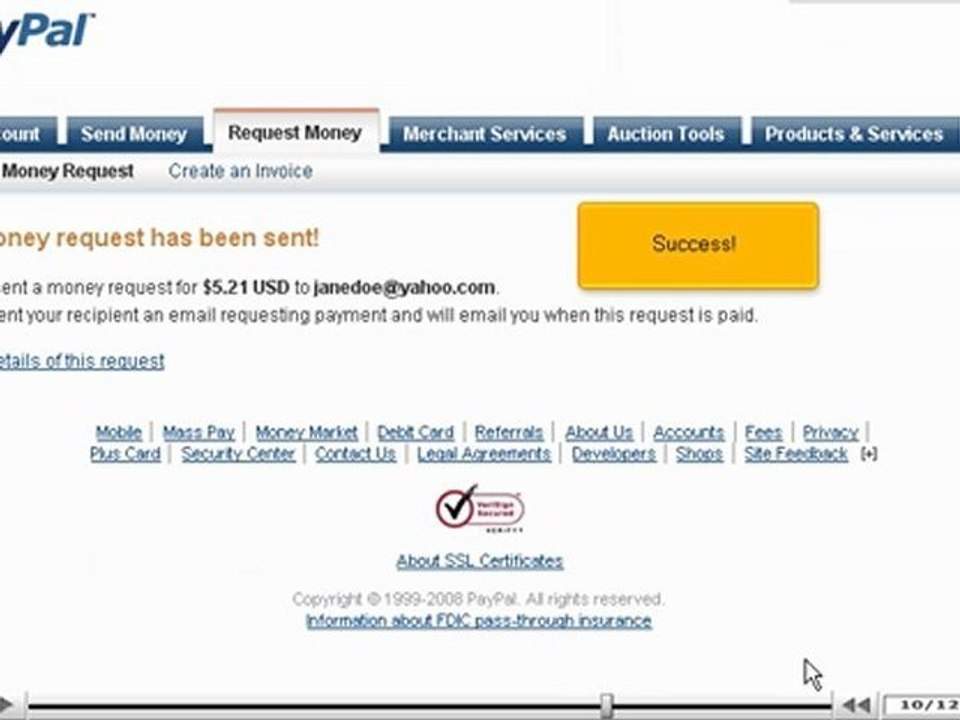 Request money from your PayPal account by VodaHost.com web hosting