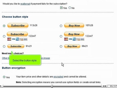 Create a subscription button for PayPal by VodaHost web hosting