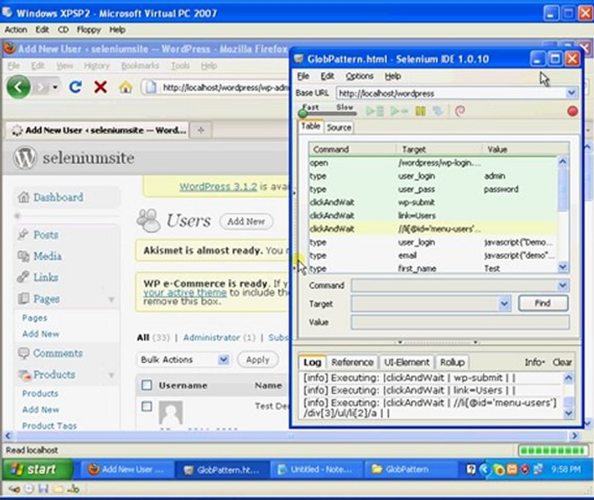 Selenium IDE - Glob Pattern Example